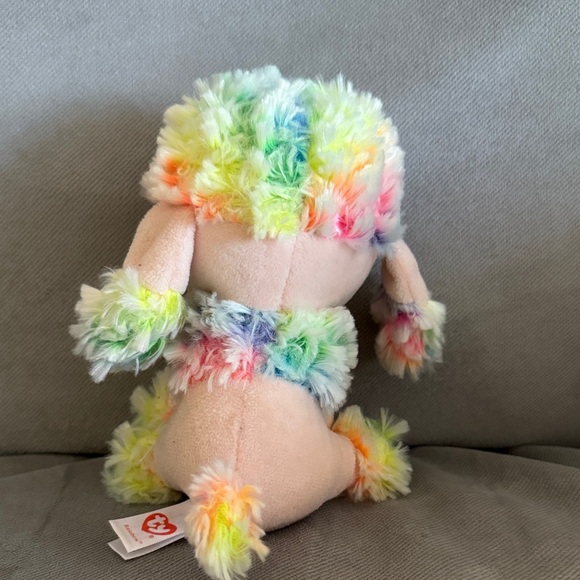 2017 Ty Beanie Baby Boos 6” Rainbow Poodle Plush Toy - Picture 2 of 4
